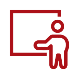 Here's an alt tag for the image: `Person presenting at whiteboard`